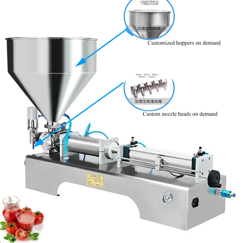 

Shampoo lotion cream yoghourt source salad honey juice sauce jam gel filler paste filling machine, pneumatic piston filler