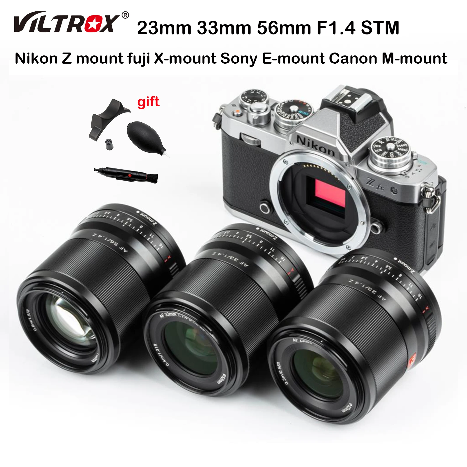 

VILTROX 23mm 33mm 56mm F1.4 Auto Focus Large Aperture APS-C Lens for fujifilm fuji XF Mount Sony E mount Canon EF-M Camera Lens