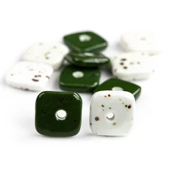 22#5pcs High-quality Special Shape Square And Round Ceramic Beads Pendant Porcelain Jewelry Making For Necklace Bracelet #XN168