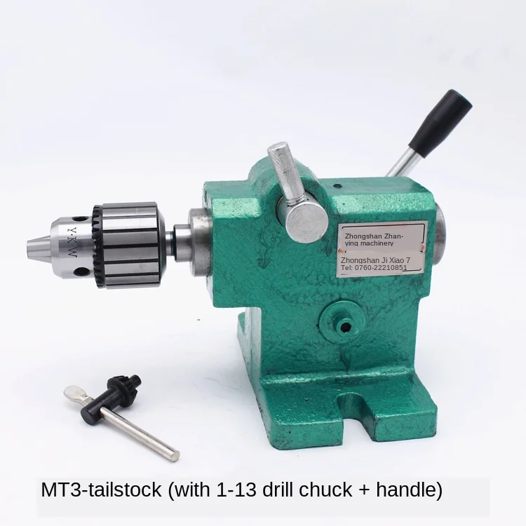 Small lathe tailstock assembly woodworking simple fast retractable beads machine DIY thimble activity top spindle tail