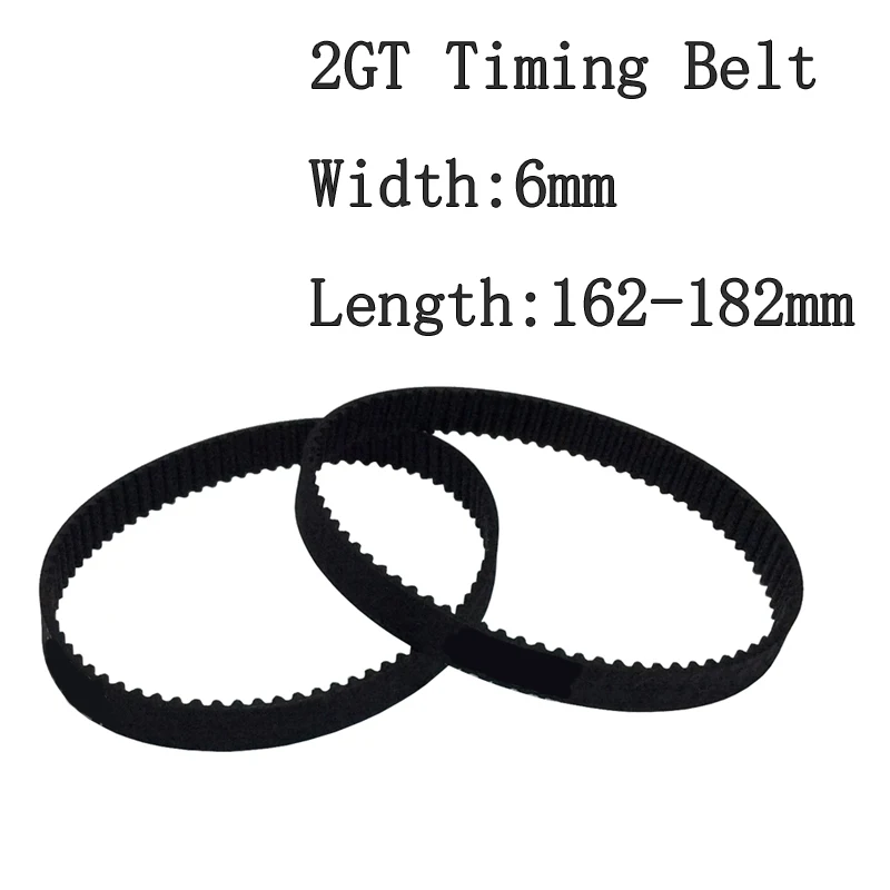 2pcs/set 2GT Timing Belt Customization Closed Loop Gt2 Timing Belt Width 6mm Length 162-182mm 3D Printer Toothed Conveyor Belt