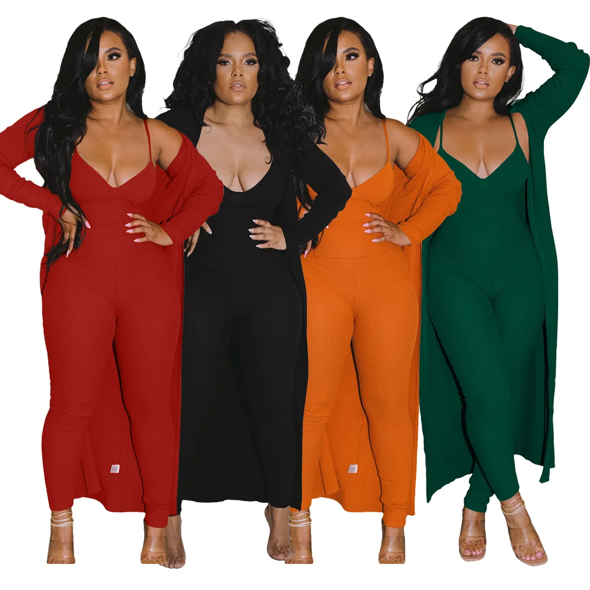 

Two Piece Set Women Long Sleeve Cardigan Jumpsuit Sweatsuits Female Winter Clothes 2 Pieces Sets Women Outfis Wholesale Items