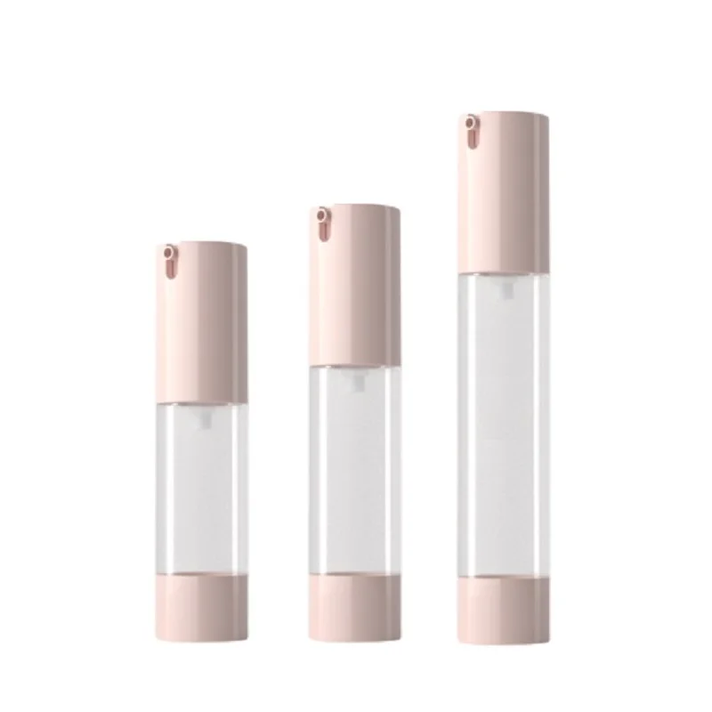 20pcs Cosmetics Serum Lotion Emulsion Bottle Packaging Pink Clear 15ML 20ML 30ML Empty Vacuum AS Plastic Airless Pump Bottle