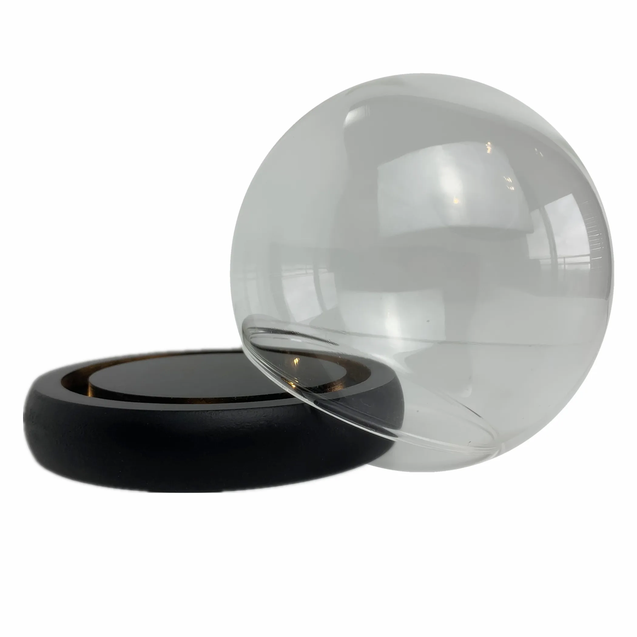 DIY Glass display dome cloche Decoration empty snow globe dome with wooden base Art collection cover for Anime figure