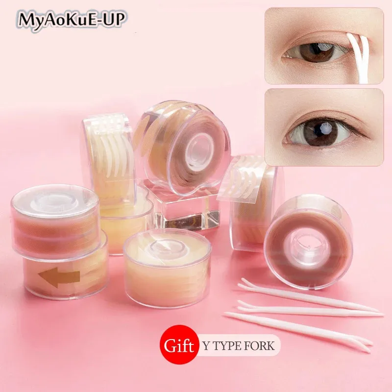 600pcs/Box Double eyelid tape eye lift tape clear Beige beauty Tool makeup tapes eyes bigger invisible Stickers for eyelids