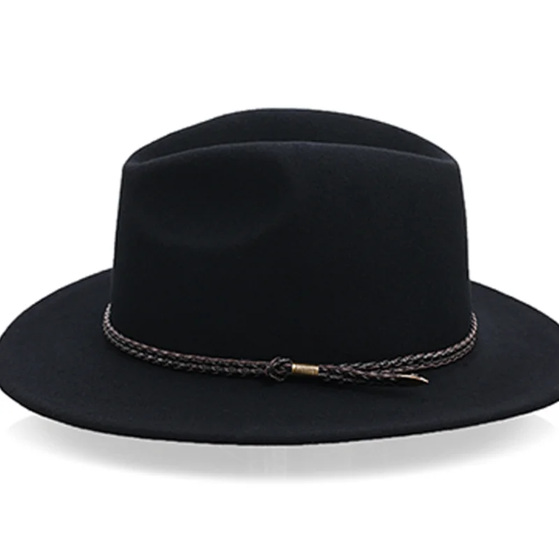 X4016 Waterproof Wool Hat Wide Brim Cowboy Felt Hat British Retro Knight Hat Unisex Wool Fedora Hats Cloche Wool Felt Hat