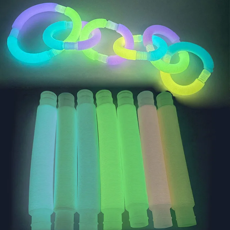 Luminous Pipe Toys Color Sensory Toy Children Anti-Stress Stretch Tubes Autism Decompression Toys Kids Educational Toys Popular