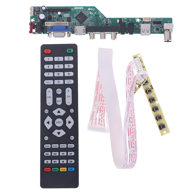 T.V53.03 Universal LCD TV Controller Driver Board V53 Analog TV TV/AV/ PC /HDMI/USB Media Motherboard