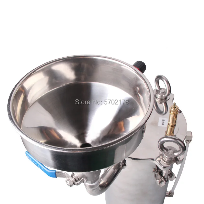 Con oltre imbuto, livello del liquido di visualizzazione, 304 di erogazione secchio, 1L-100L, supporto personalizzato in acciaio inox serbatoio di pressione
