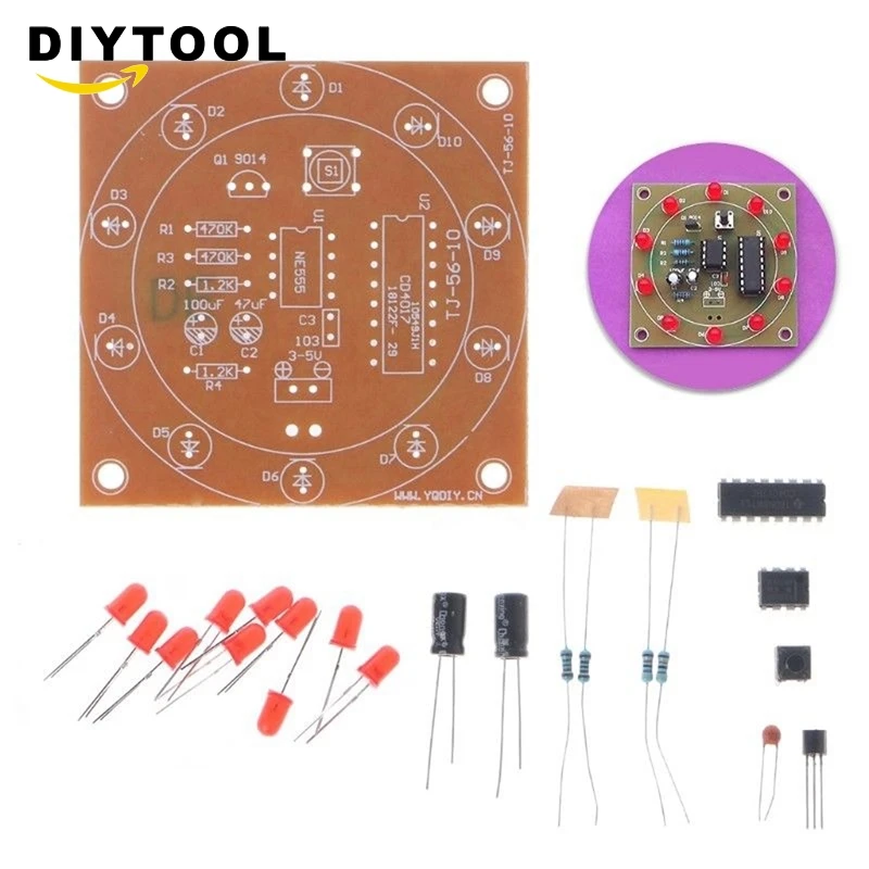 Điện Tử May Mắn Quay Bộ DIY Bộ Dụng Cụ Sản Xuất, Linh Kiện