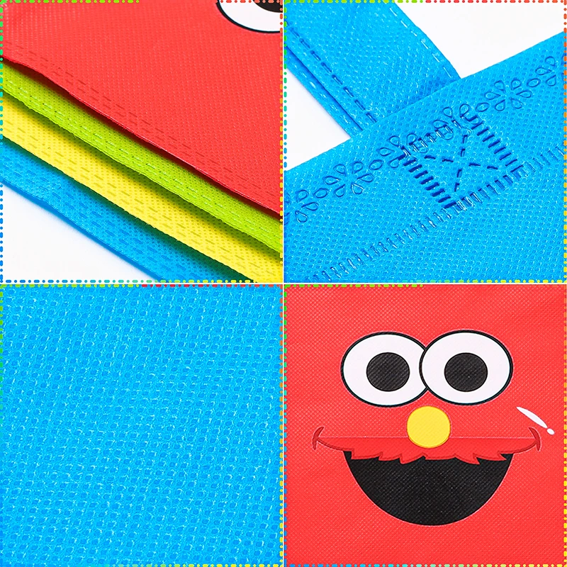 20Pcs Sesame Non Woven Party Favor Bags Monster Reusable Candy Treat Tote Sack with Handle Theme Gift Bags Party Decor for Kids