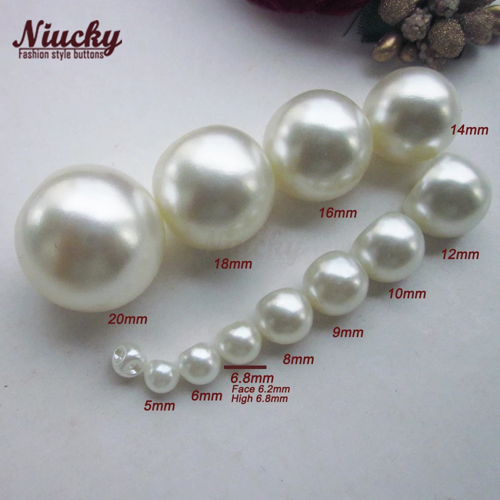 Niucky 5mm-8mm Tiny Pearl Buttons For Sewing Doll Clothing Wedding Dress DIY Crafts Decorative Accessories P0301-005#5