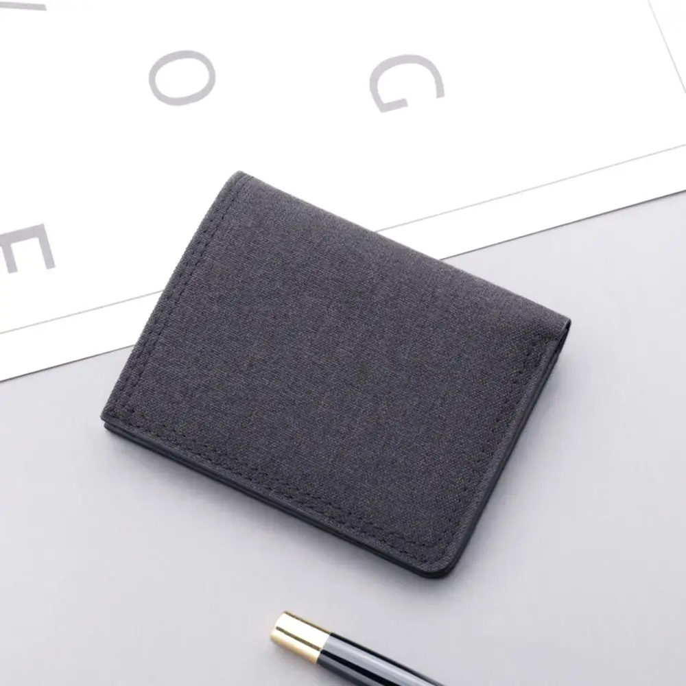 Folding Canvas Fashion Card Holder Men Short Wallet Multi-functional Mini Coin Purse