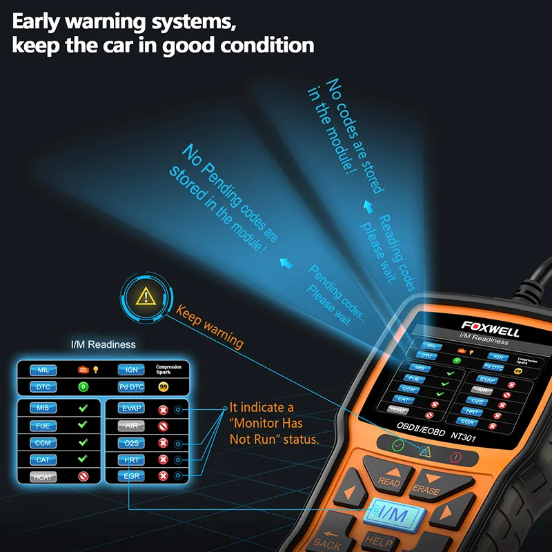 FOXWELL NT301 OBD2 Scanner Check Engine Code Reader Professional ODB2 OBD2 Automotive Scanner Car Diagnostic Tools PK ELM327