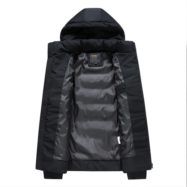 Winter Men Parka Jacket 2022 Men's Winter Solid Simple High Quality Casual Down Cotton Jacket Warm Thick Hooded Parkas QQ017