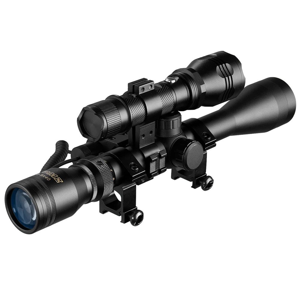 Imagem -06 - Vomz-riflescope com Lanterna Laser 3-9x40 Âmbito Telêmetro Caça Retículo Deer Air Rifle Besta Mil Dot Tático