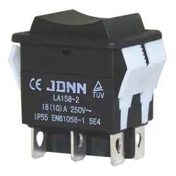 JDNN LA158-2 250V 10A 6Pin Electric Waterproof Double Momentary Rocker Switches for Power Tools Accessories Parts, Black