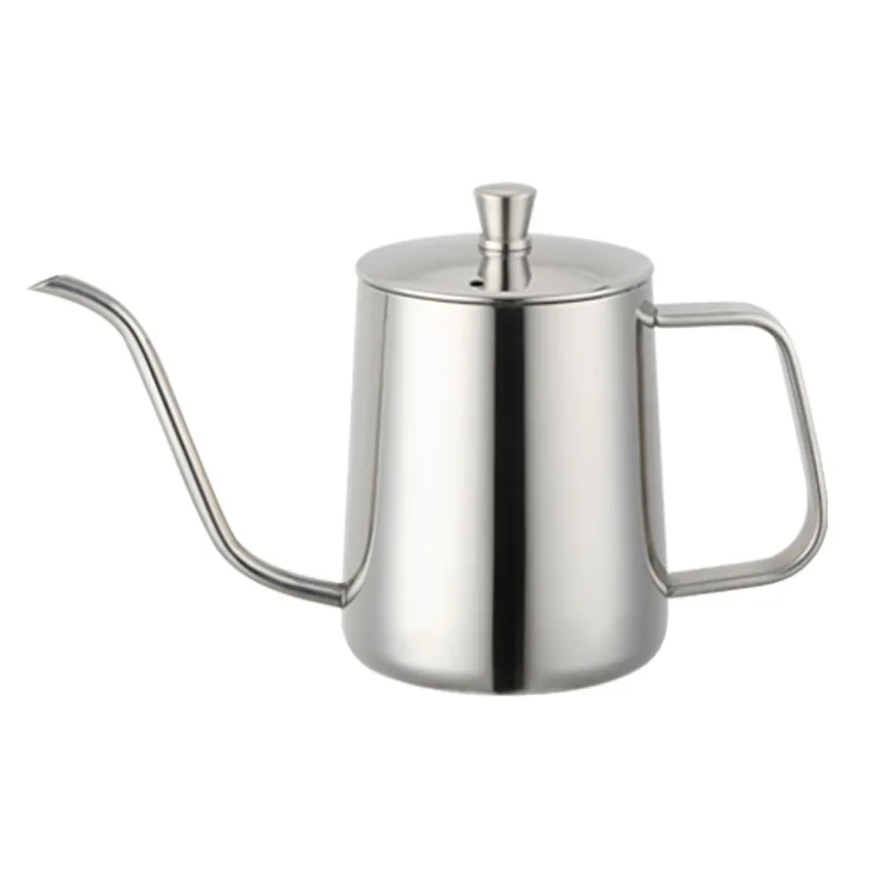 350ml 600ml Silver Black Stainless Coffee Kettle Coffee Long Mouth Kettle Drip Pot