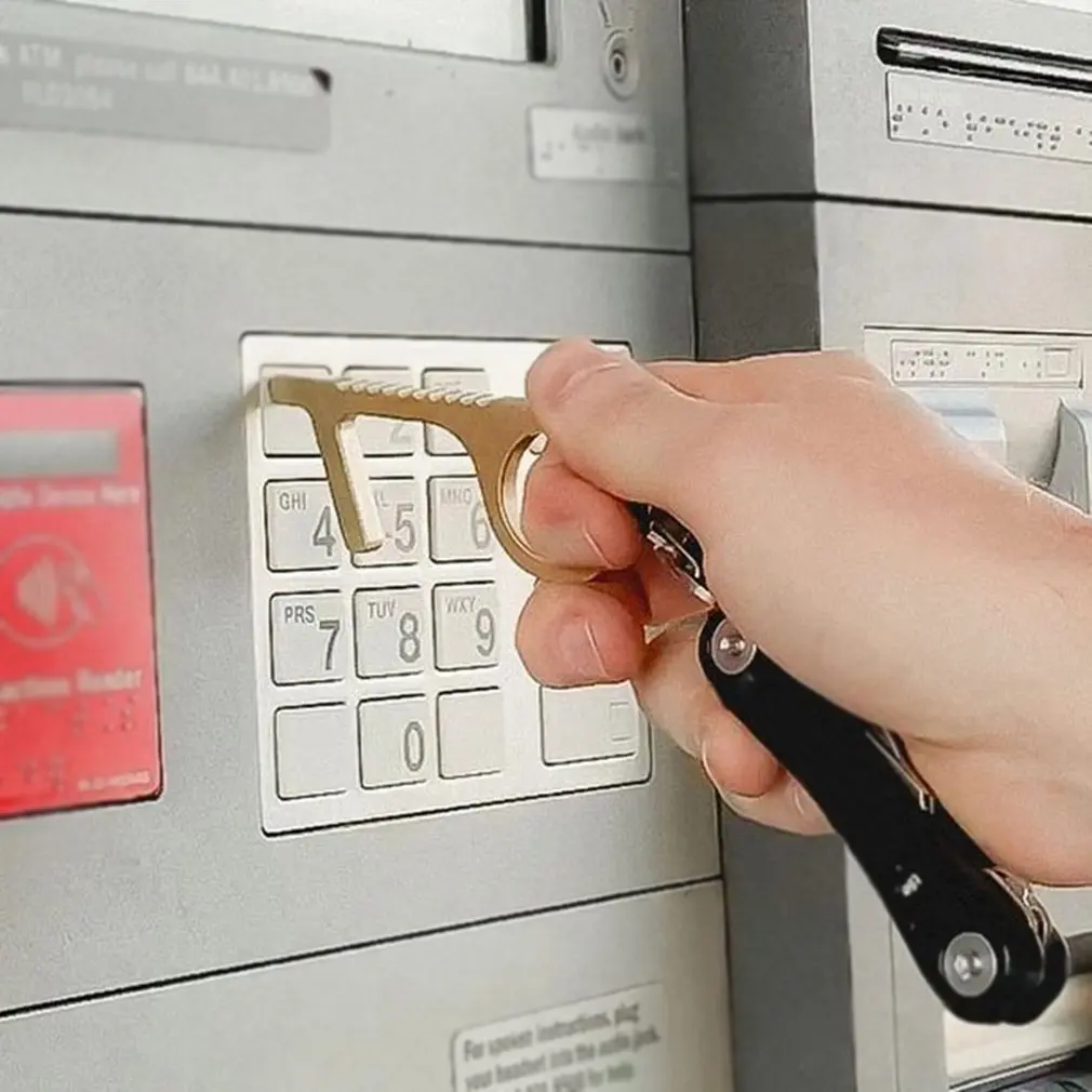 2021 HOT Brass door opener bacterial isolation door opener Elevator Artifact Zero-Contact Disinfectant Artifact