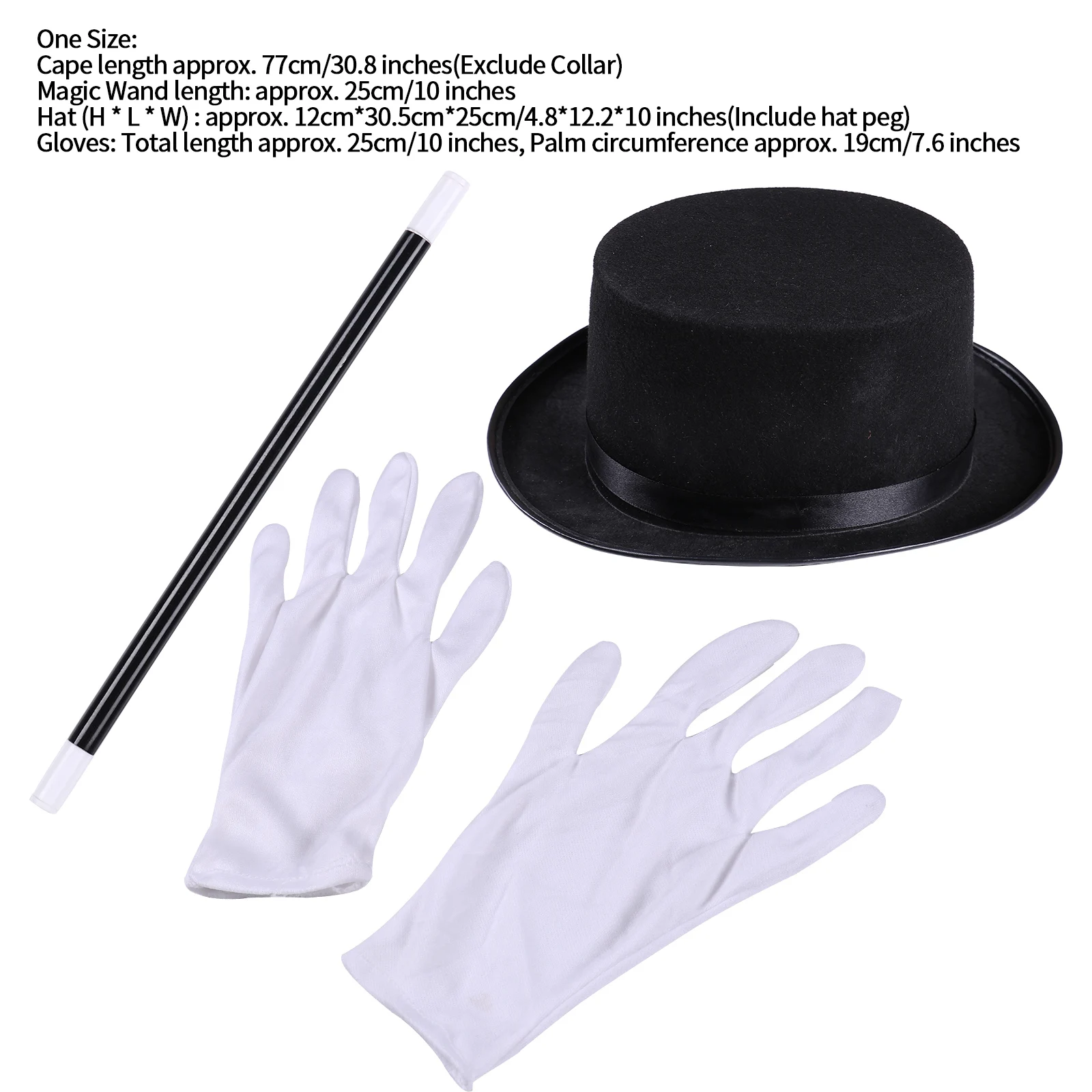 Kids Goochelaar Rollenspel Kostuums Outfit Jongens Meisjes Halloween Magician Dress Up Cosplay Set Top Hat Magic Cape Wand Handschoenen kit