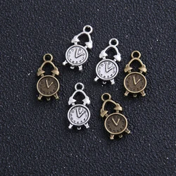 18PCS 9*18mm Two Color Vintage Metal Zinc Alloy Steampunk Clock Charms Fit Jewelry Pendant Charms Makings