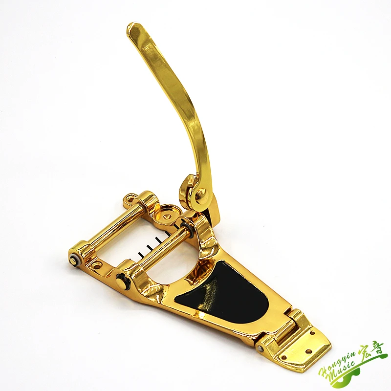 Jazz LP electric guitar Bridge vibrato system rocker string puller half hollow jazz hollow gold metal