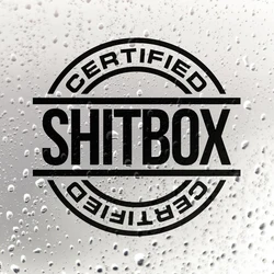 Pegatina de vinilo con personalidad para coche, calcomanías de ventana con caja de Shitbox certificada, calcomanía decorativa creativa para ordenador portátil y carrocería