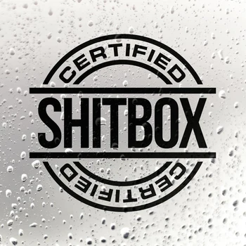 מדבקת רכב ויניל שחור/לבן באישור Shitbox מדבקות חלונות יצירתיות לגוף הרכב ולמחשב הנייד