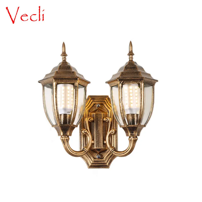 Outdoor Waterproof Garden  Villa Yard Corridor Balcony Wall Pillar Headlight Door Entrance Double Head Wall Lamp