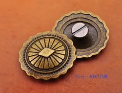 10X 30*27MM Antiqe Brass Tribal Beauty Diamond Flower LEATHERCRAFT Belt Leather Project Case CONCHOS Screwback