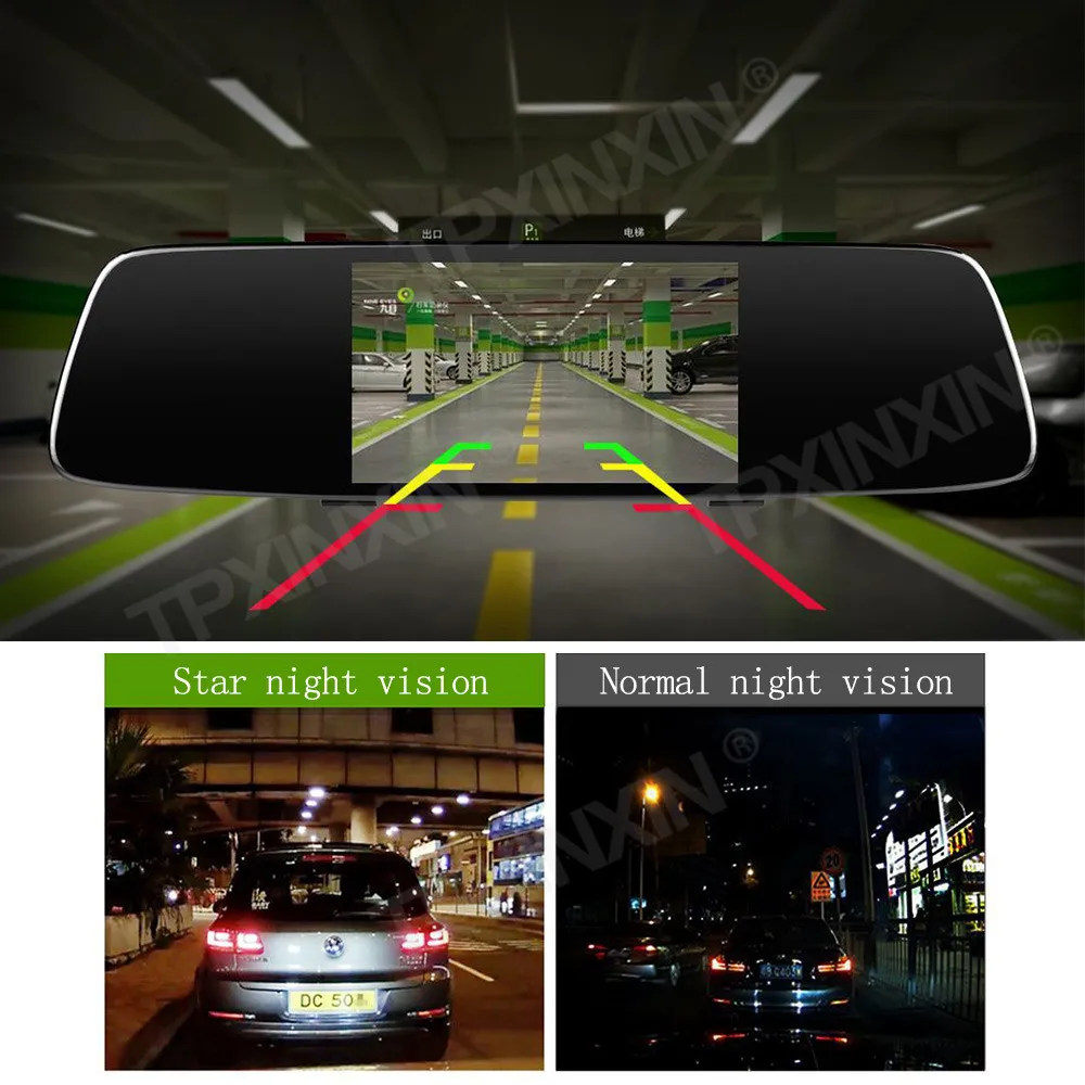 5 inch 1080P HD night vision front and rear dual recording rearview mirror recorder Rearview mirror with Rear camera Registrar