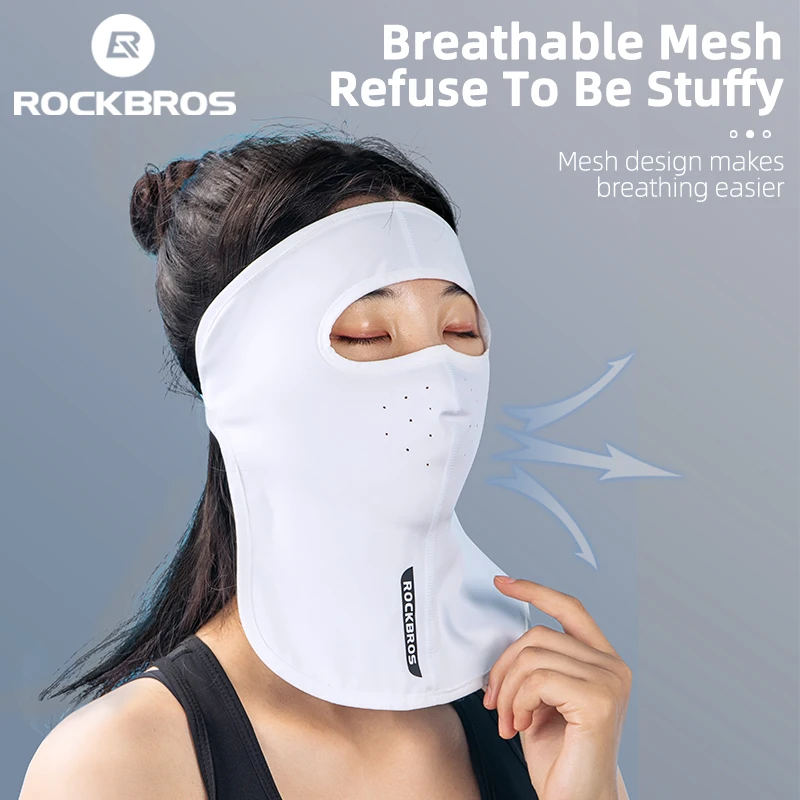 ROCKBROS Sun Protection Cycling Mask UPF 50+  Summer Ice Silk Anti-UV Face Mask Scarf Breathable Outdoor Sports Headgear Scarves