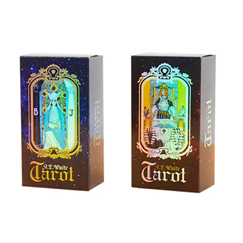 Full English Tarot Card  Laser Silver Flash Card Card  Mysterious Edition For Astrology  Tarot Cards 78 Cards Board Game Card