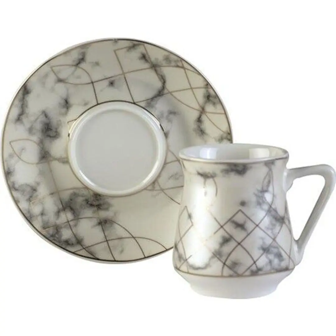 DOLBOVI Zücev Symbol Coffee-170 Marble Pattern 12 Piece Porcelain cup Pad mug кружка coffee cup cup