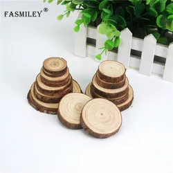 Small Natural Round Wood Slices Circles With Tree Bark Log Discs DIY Crafts Wedding Party Painting Decoration 2-8cm 5pcs wd01