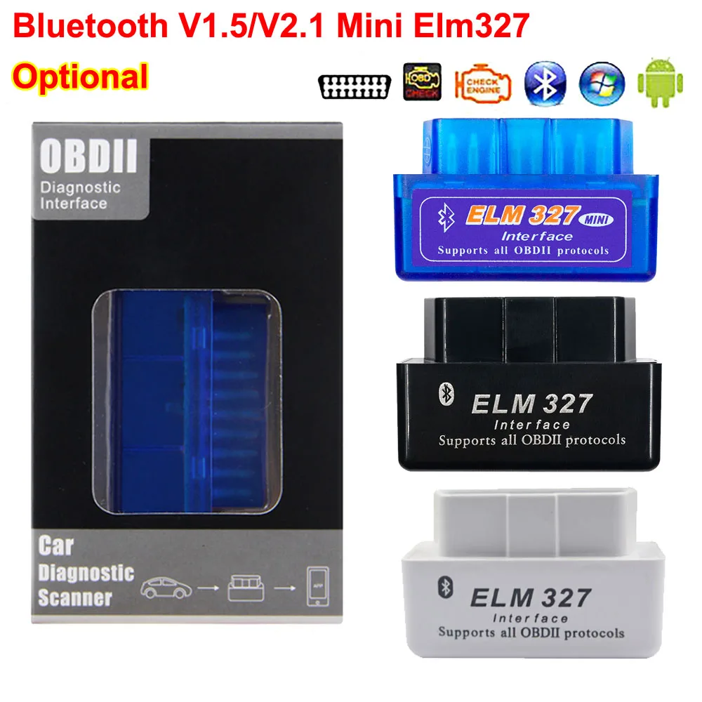 2023 Super Mini ELM327 Bluetooth V2.1 / V1.5 OBD2 Car Diagnostic Tool ELM 327 Bluetooth 4.0 For Android/Symbian OBDII Protocol