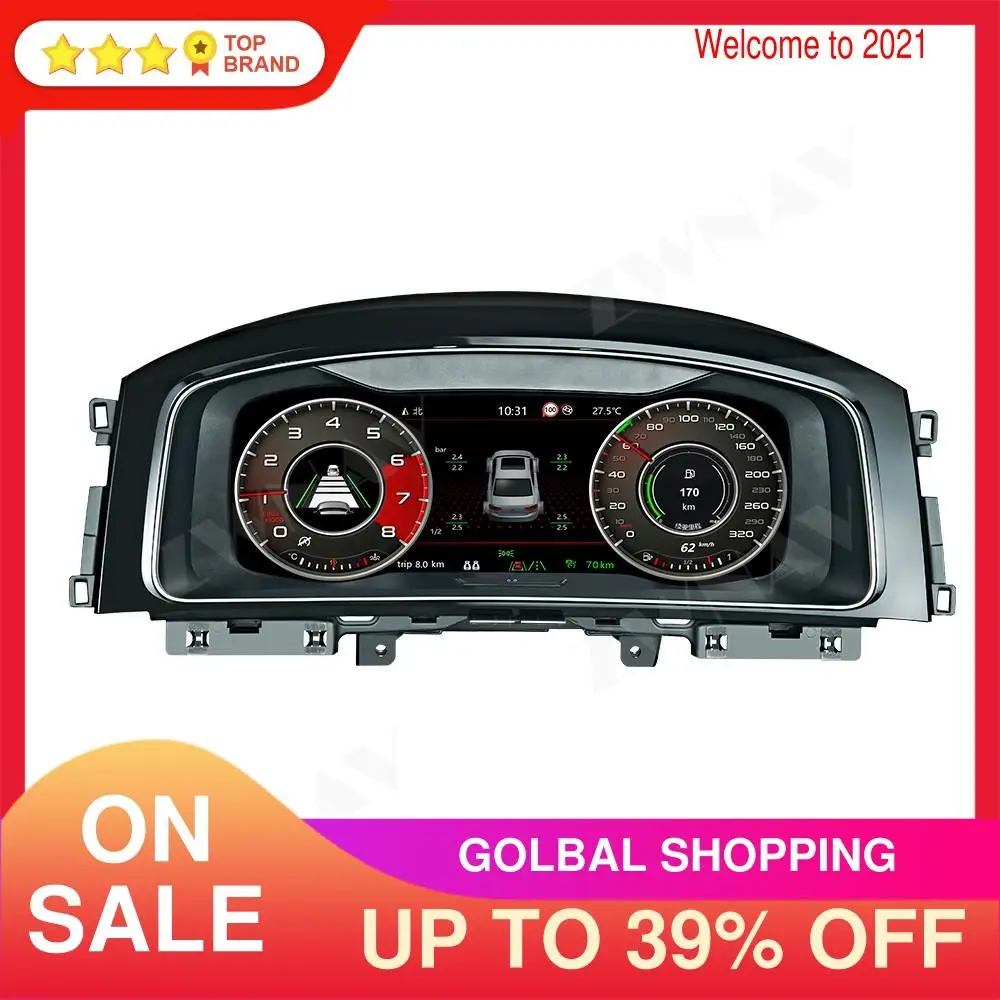 Linux Digital Cluster Virtual Cockpit For VW B8 PASSAT CC Golf 7 Golf 7.5 GTI Variant Dashboard Digital Odometer Speed Screen