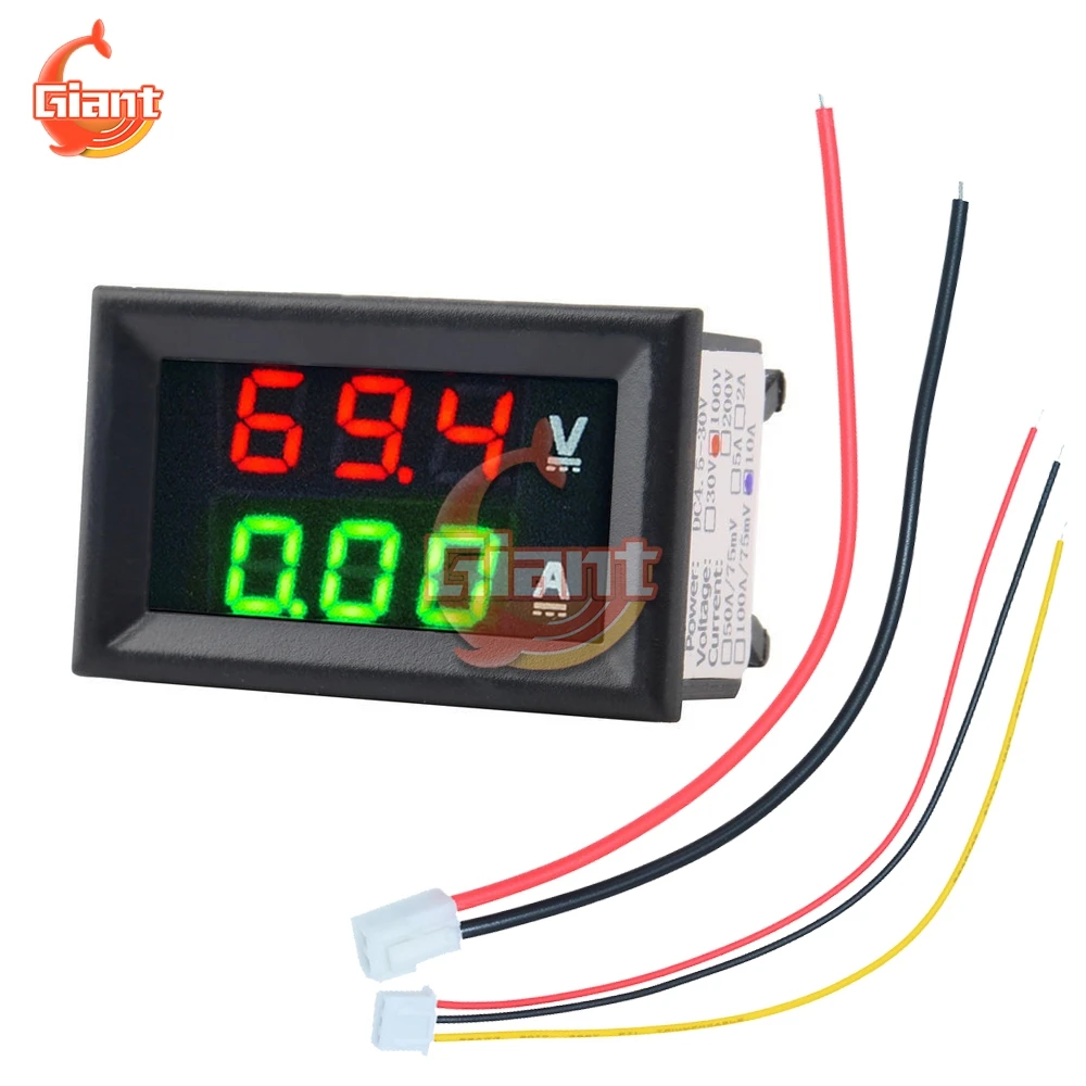 

Mini Digital Voltmeter Ammeter DC 100V 10A Volt Voltage Current Meter Tester Voltmeter Meter Tester Detector 5V 12V 24V 36V 48V