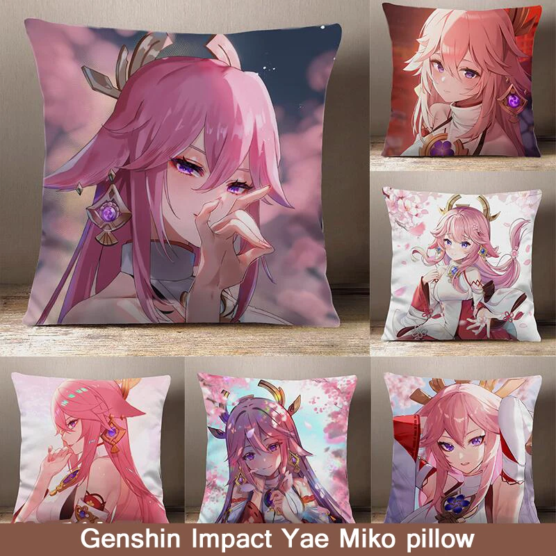 

Genshin Impact Figure Yae Miko Anime Kawaii Plush Pillow Doll Bedding Sofa Cushion Game Cosplay Props Accessories