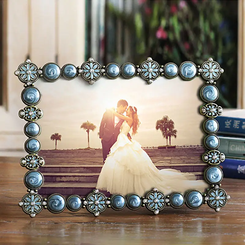 6/7/8/10 Inch European Style Metal Photo Frame Living Room Ornaments