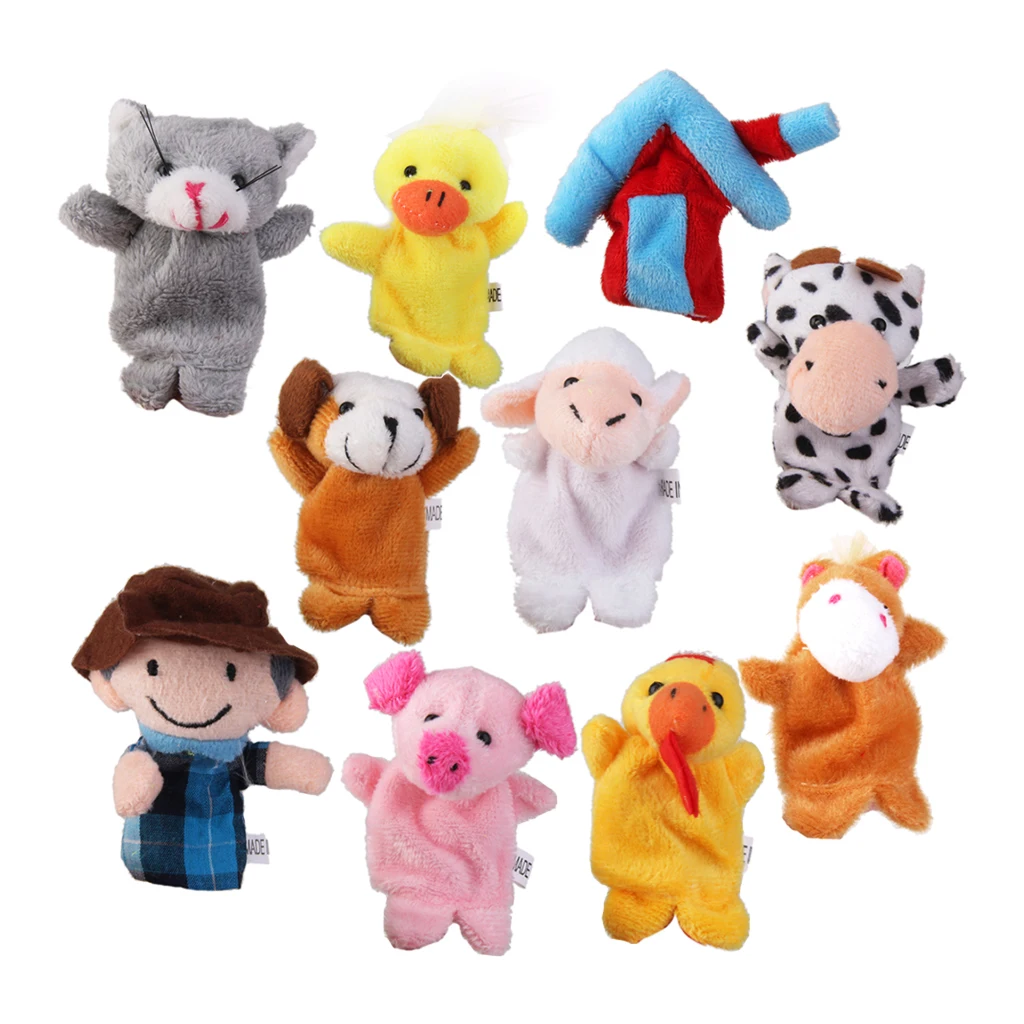 Set von Kinder Baby Pädagogisches Geschichte Erzählen Requisiten Bauernhof Tiere Finger Puppen Party Favors Weiche Spielzeug Geschenk