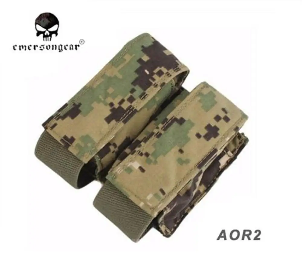 Emersongear-LBT Style Double Pouch Combat Molle Magazine Pouch, AOR2 EM6366, 40mm