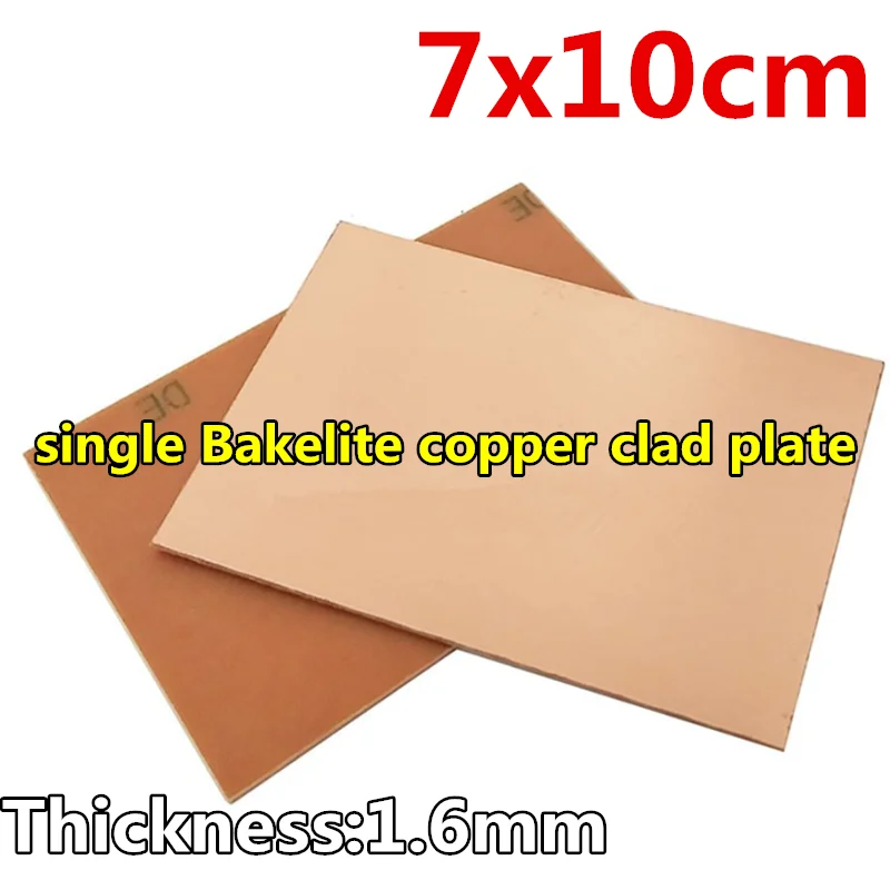 1pcs single Bakelite copper clad plate Experimental breadboard 7x10 9x15 10x10  10x15 10x22 12x18 13x25 20x20 20x30cm test  PCB