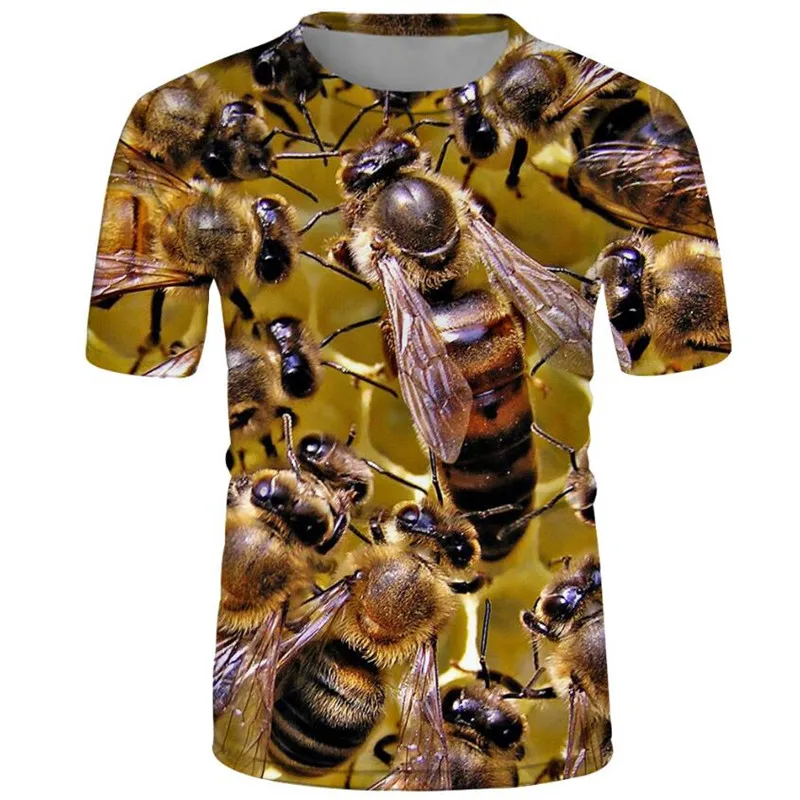 

Anime 3d print t shirt streetwear animal bee Men Women fashion t-shirts kids Harajuku honey tees Funny shirts Tees top 2021