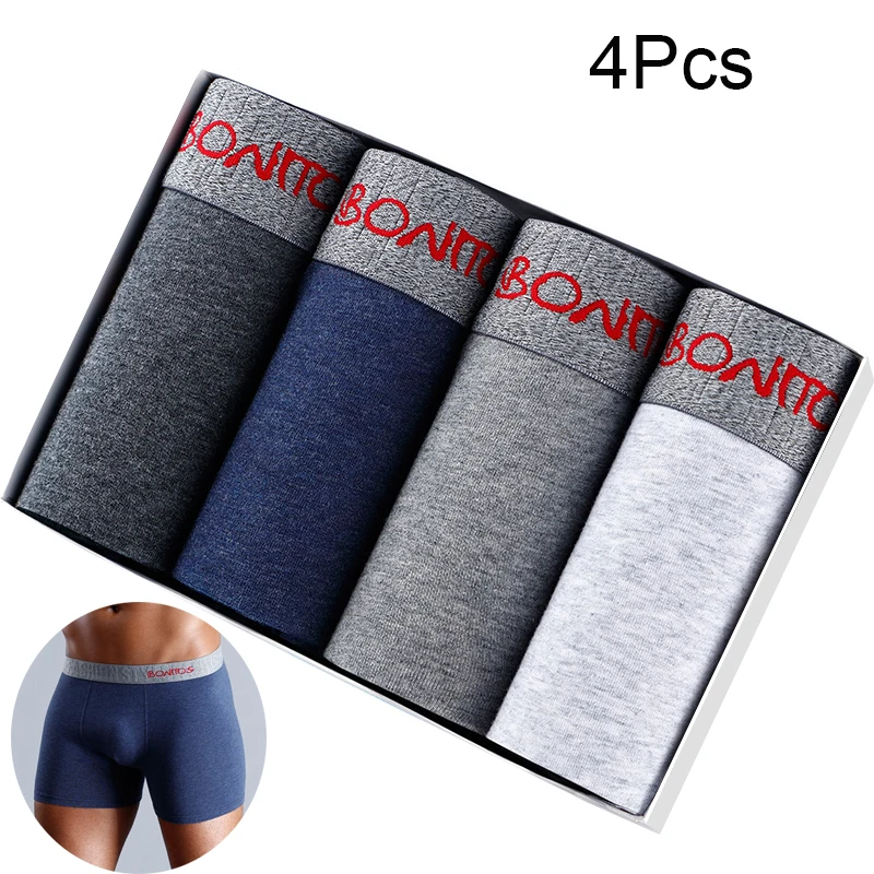 4PCS Boxers For Mens Underwear Sexy Men\'s Panties Lot Cotton Boxershorts Man Undrewear Comfortable Underpants Male Boxer Shorts