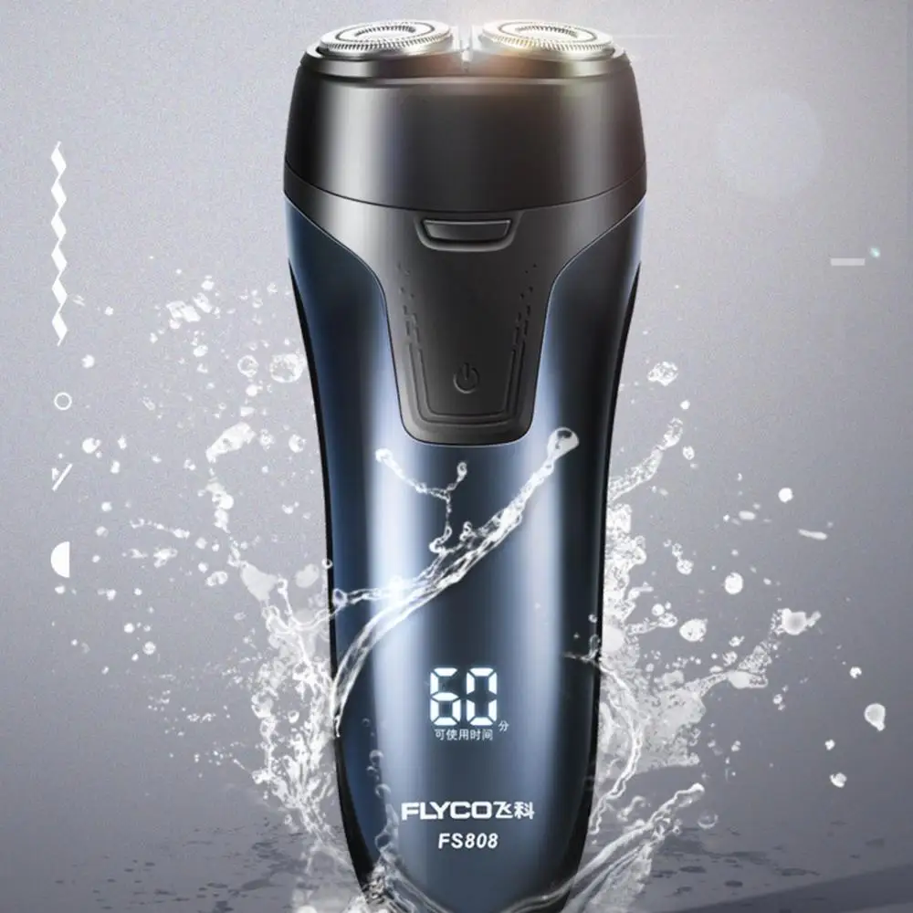 ماكينة حلاقة كهربائية للرجال اللحية الشعر المتقلب ثلاثية الأبعاد رئيس الجافة الرطب آلة الحلاقة قابل للغسل شفرة مزدوجة USB قابلة للشحن