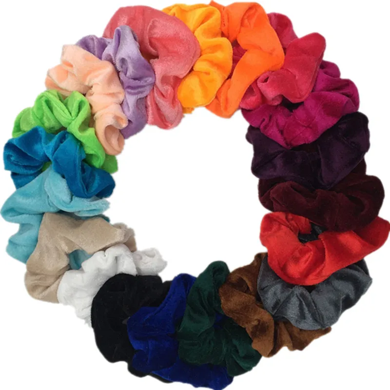 10/6pcs Velvet Scrunchies Hair Ties Accessories Ornaments Elastic Bands Tiara Woman Vsco Head Dress Headwear for Girl Solid pack