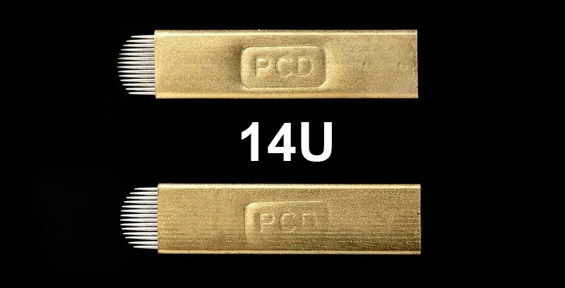 Permanent Makeup Eyebrow 50pcs U Pin PCD 12/14/19 Tattoo Blade Microblading Needles For 3D Embroidery Manual Pen