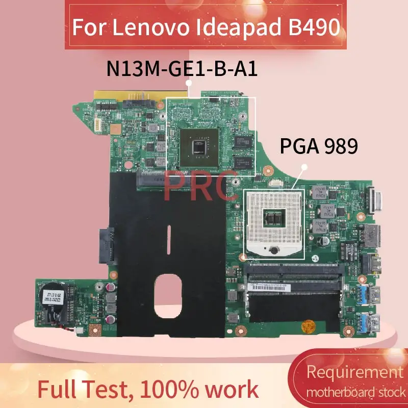 

For Lenovo Ideapad B490 Laptop motherboard SLJ8E N13M-GE1-B-A1 DDR3 Mainboard