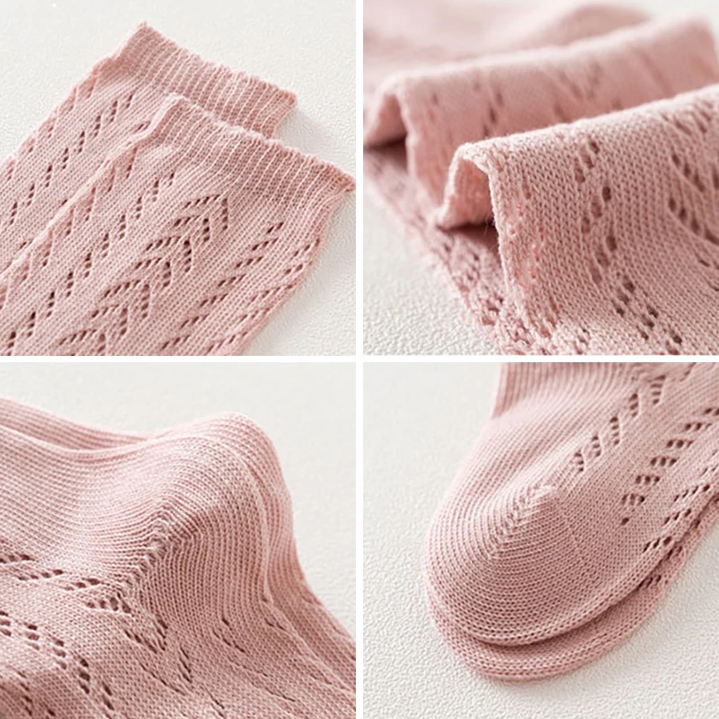 Children Socks For Girls Knitted Cotton Long Tube Socks Knee High Toddler Princess Socks Baby Summer Hollow Out Infant Socks